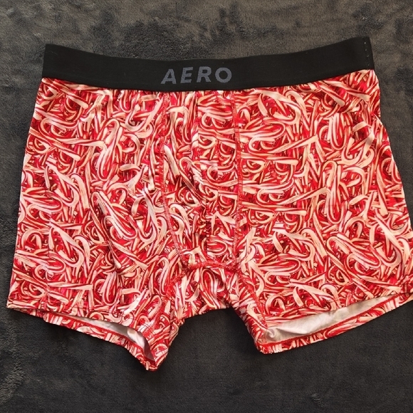 Aeropostale Red and White Candy Cane Pattern Boxer Briefs - Picture 1 of 5